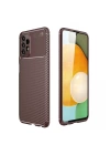 BFS  Samsung Galaxy A13 4G Kılıf Auto Focus Karbon Kapak - Kahverengi