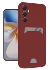BFS  Samsung Galaxy A16 5G Kılıf Kelvin Kartvizitli Silikon - Bordo