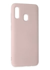 BFS  Samsung Galaxy A20 Kılıf Nano içi Kadife Silikon - Pudra