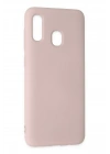 BFS Samsung Galaxy A20 Kılıf Nano içi Kadife Silikon - Pudra