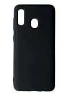 BFS  Samsung Galaxy A20 Kılıf Nano içi Kadife Silikon - Siyah