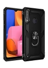 BFS  Samsung Galaxy A20S Kılıf Sofya Yüzüklü Silikon Kapak - Siyah