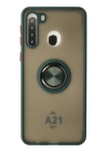 BFS  Samsung Galaxy A21 Kılıf Montreal Yüzüklü Silikon Kapak - Yeşil