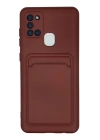 BFS Samsung Galaxy A21S Kılıf Kelvin Kartvizitli Silikon - Bordo