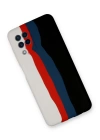 BFS  Samsung Galaxy A22 Kılıf Ebruli Lansman Silikon - Beyaz-Siyah