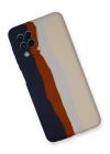 BFS  Samsung Galaxy A22 Kılıf Ebruli Lansman Silikon - Lacivert-Krem