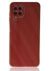 BFS  Samsung Galaxy A22 Kılıf Glass Kapak - Bordo