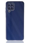 BFS  Samsung Galaxy A22 Kılıf Glass Kapak - Lacivert