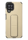 BFS  Samsung Galaxy A22 Kılıf Mega Standlı Silikon - Gold
