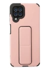 BFS  Samsung Galaxy A22 Kılıf Mega Standlı Silikon - Pudra