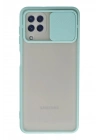 BFS Samsung Galaxy A22 Kılıf Palm Buzlu Kamera Sürgülü Silikon - Turkuaz