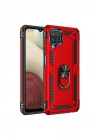 BFS  Samsung Galaxy A22 Kılıf Sofya Yüzüklü Silikon Kapak - Kırmızı