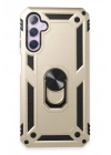 BFS  Samsung Galaxy A24 4G Kılıf Sofya Yüzüklü Silikon Kapak - Gold