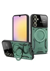 BFS  Samsung Galaxy A25 5G Kılıf Joy Lens Standlı Kapak - Koyu Yeşil