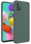 BFS  Samsung Galaxy A31 Kılıf Nano içi Kadife Silikon - Koyu Yeşil