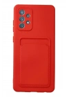 BFS  Samsung Galaxy A33 5G Kılıf Kelvin Kartvizitli Silikon - Kırmızı