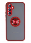 BFS  Samsung Galaxy A34 5G Kılıf Montreal Yüzüklü Silikon Kapak - Kırmızı