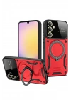 BFS Samsung Galaxy A36 Kılıf Joy Lens Standlı Kapak - Kırmızı
