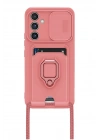 BFS Samsung Galaxy A36 Kılıf Zuma Kartvizitli Yüzüklü Silikon - Pembe