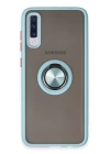 BFS Samsung Galaxy A70 Kılıf Montreal Yüzüklü Silikon Kapak - Buz Mavi