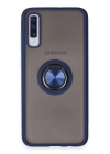 BFS  Samsung Galaxy A70 Kılıf Montreal Yüzüklü Silikon Kapak - Lacivert