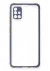 BFS Samsung Galaxy A71 Kılıf Miami Şeffaf Silikon - Gri