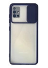 BFS  Samsung Galaxy A71 Kılıf Palm Buzlu Kamera Sürgülü Silikon - Lacivert