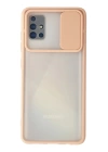 BFS  Samsung Galaxy A71 Kılıf Palm Buzlu Kamera Sürgülü Silikon - Pembe