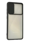 BFS  Samsung Galaxy A71 Kılıf Palm Buzlu Kamera Sürgülü Silikon - Siyah