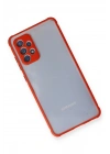 BFS  Samsung Galaxy A72 Kılıf Miami Şeffaf Silikon - Kırmızı