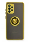 BFS  Samsung Galaxy A72 Kılıf Montreal Yüzüklü Silikon Kapak - Sarı