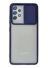 BFS  Samsung Galaxy A72 Kılıf Palm Buzlu Kamera Sürgülü Silikon - Lacivert