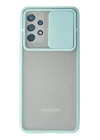 BFS  Samsung Galaxy A72 Kılıf Palm Buzlu Kamera Sürgülü Silikon - Turkuaz