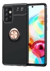 BFS  Samsung Galaxy A72 Kılıf Range Yüzüklü Silikon - Siyah-Gold