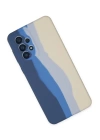 BFS  Samsung Galaxy A73 5G Kılıf Ebruli Lansman Silikon - Lacivert-Krem