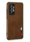 BFS  Samsung Galaxy A73 5G Kılıf Loop Deri Silikon - Kahverengi