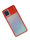 BFS  Samsung Galaxy A81 / Note 10 Lite Kılıf Palm Buzlu Kamera Sürgülü Silikon - Kırmızı