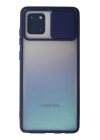 BFS  Samsung Galaxy A81 / Note 10 Lite Kılıf Palm Buzlu Kamera Sürgülü Silikon - Lacivert