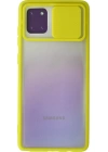 BFS  Samsung Galaxy A81 / Note 10 Lite Kılıf Palm Buzlu Kamera Sürgülü Silikon - Sarı