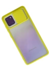 BFS  Samsung Galaxy A81 / Note 10 Lite Kılıf Palm Buzlu Kamera Sürgülü Silikon - Sarı