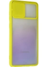 BFS  Samsung Galaxy A81 / Note 10 Lite Kılıf Palm Buzlu Kamera Sürgülü Silikon - Sarı