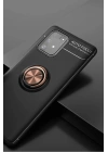 BFS  Samsung Galaxy A91 / S10 Lite Kılıf Range Yüzüklü Silikon - Siyah-Gold
