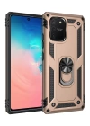 BFS  Samsung Galaxy A91 / S10 Lite Kılıf Sofya Yüzüklü Silikon Kapak - Gold
