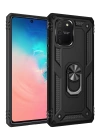 BFS Samsung Galaxy A91 / S10 Lite Kılıf Sofya Yüzüklü Silikon Kapak - Siyah