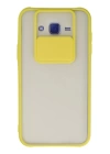 BFS  Samsung Galaxy J7 Kılıf Palm Buzlu Kamera Sürgülü Silikon - Sarı