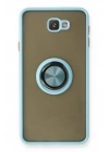 BFS  Samsung Galaxy J7 Prime Kılıf Montreal Yüzüklü Silikon Kapak - Buz Mavi
