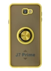 BFS  Samsung Galaxy J7 Prime Kılıf Montreal Yüzüklü Silikon Kapak - Sarı