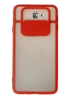 BFS  Samsung Galaxy J7 Prime Kılıf Palm Buzlu Kamera Sürgülü Silikon - Kırmızı