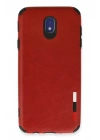 BFS  Samsung Galaxy J7 Pro / J730 Kılıf Loop Deri Silikon - Kırmızı