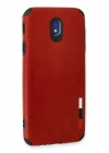 BFS  Samsung Galaxy J7 Pro / J730 Kılıf Loop Deri Silikon - Kırmızı